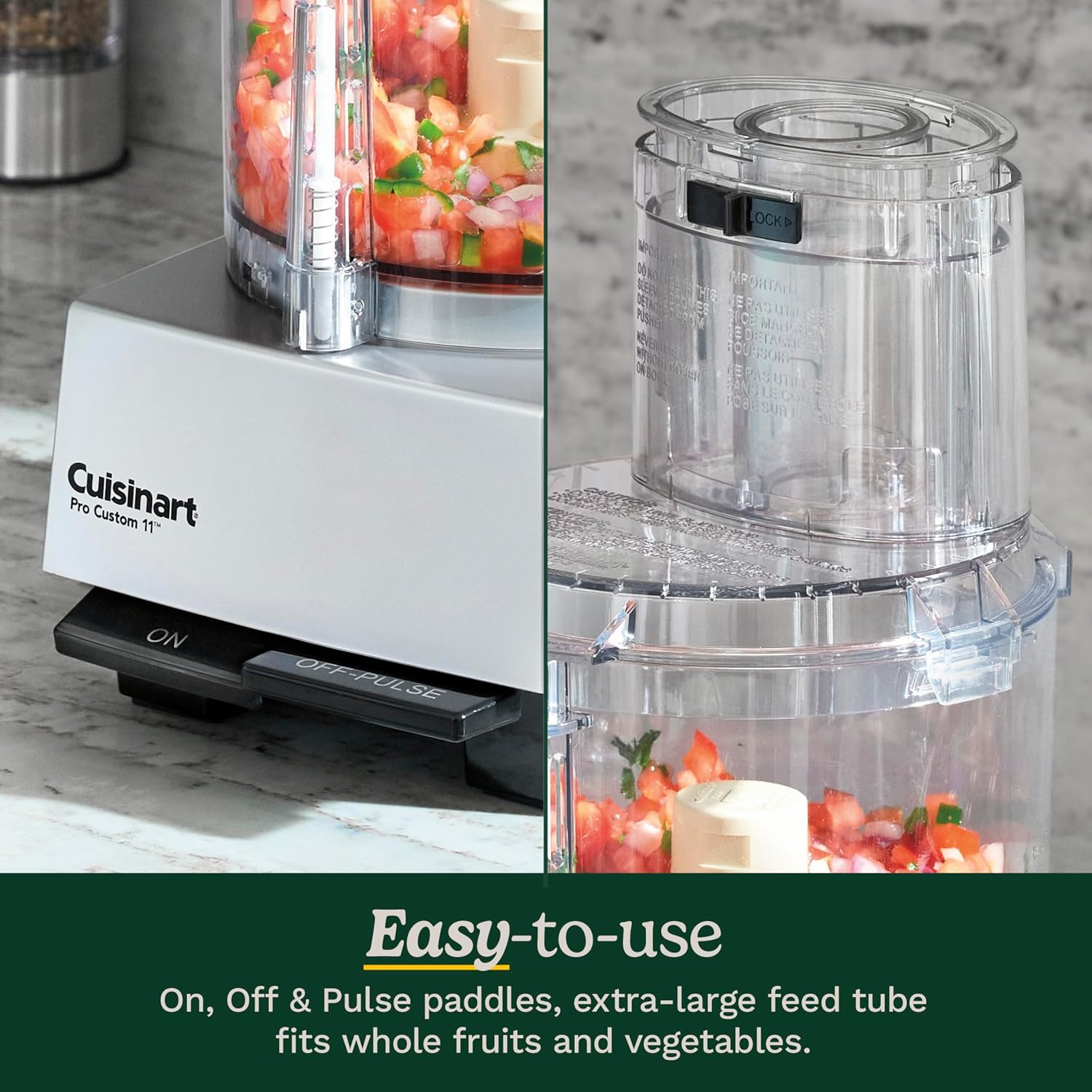 Cuisinart Food Processor, Dishwasher Safe 11-Cup Food Processor with Slicing & Shredding Discs, Cuisinart Pro Custom 11 Stainless Steel Electric Chopper & Kitchen Food Processor, Chrome, DLC-8SBCYP1 - Image 6