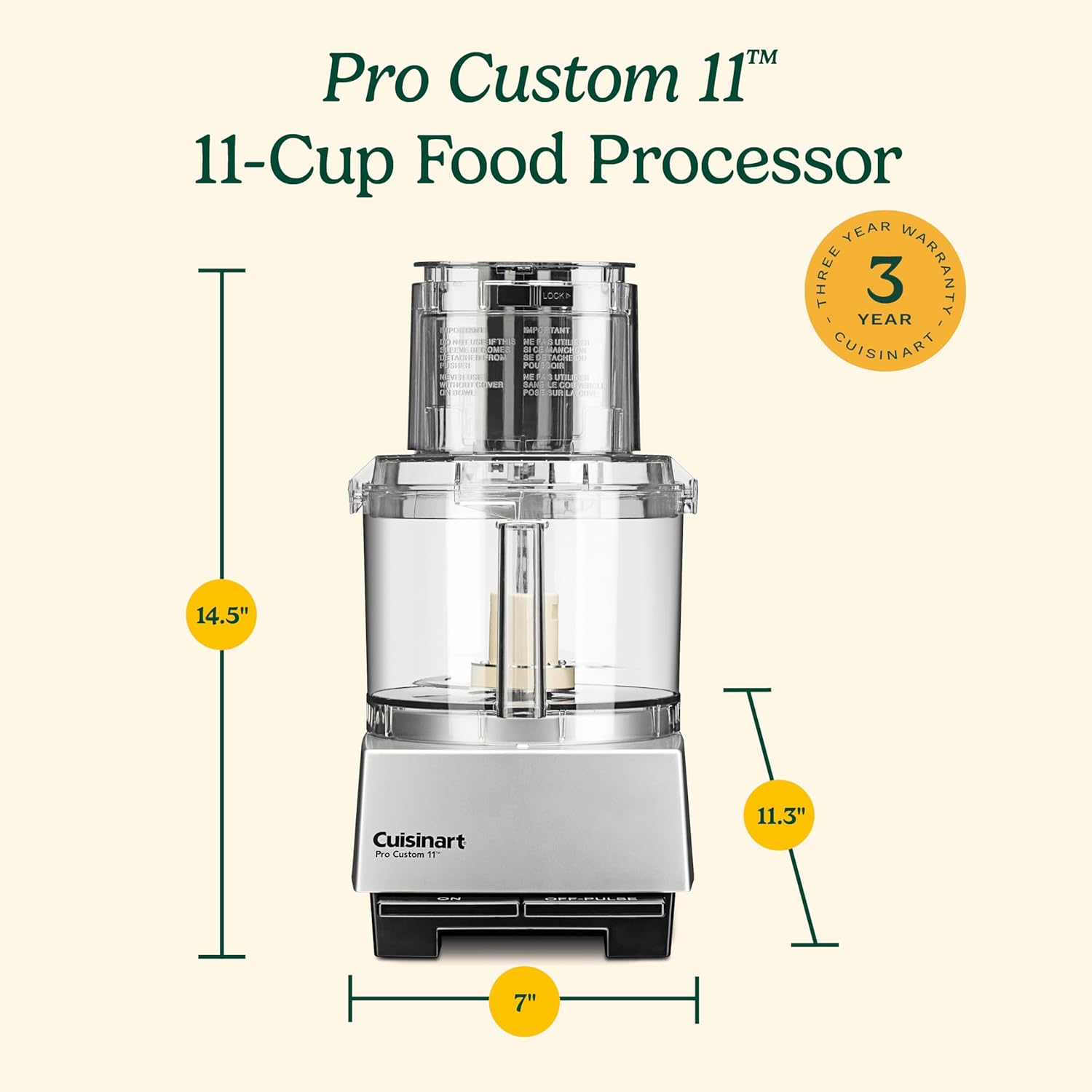 Cuisinart Food Processor, Dishwasher Safe 11-Cup Food Processor with Slicing & Shredding Discs, Cuisinart Pro Custom 11 Stainless Steel Electric Chopper & Kitchen Food Processor, Chrome, DLC-8SBCYP1 - Image 8